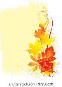 Vector illustration contains the image of  Autumn frame