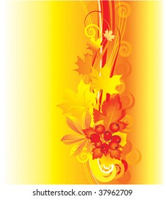 Vector illustration contains the image of  Autumn background