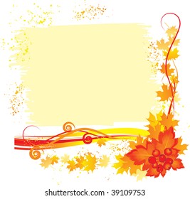 Vector illustration contains the image of  Autumn frame