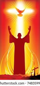 vector illustration contains the image Banner with an easter cross