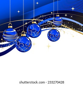 The vector illustration contains the image of blue christmas greeting