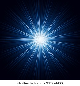 The vector illustration contains the image of blue abstract background with ray