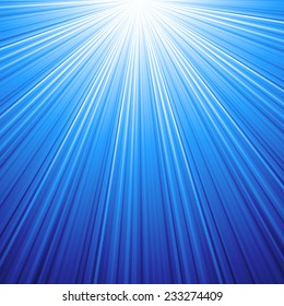The vector illustration contains the image of blue abstract background with ray