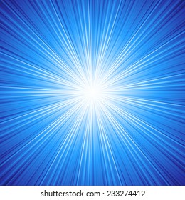 The vector illustration contains the image of blue abstract background with ray