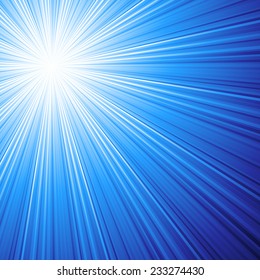 The vector illustration contains the image of blue abstract background with ray