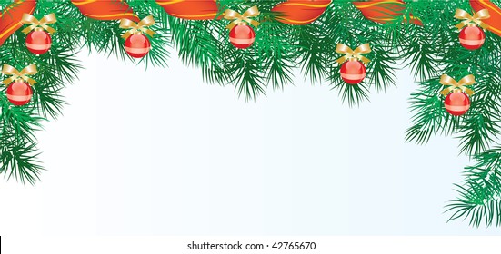 Vector illustration contains the image of  Christmas frame with red sphere