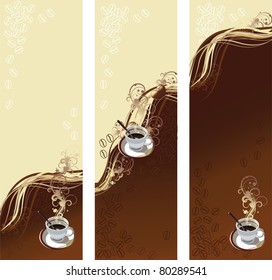 vector illustration contains the image  Vector coffee, tea banners