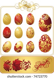 vector illustration contains the image of colored Easter eggs