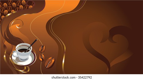 Vector illustration contains the image of Cup of coffee