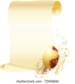 vector illustration contains the image of Easter eggs and a congratulatory letter