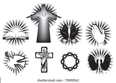 vector illustration contains the image of Easter Symbols