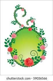 The vector illustration contains the image of a flower composition