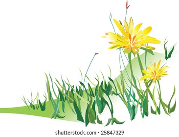 Vector illustration contains the image of flowers