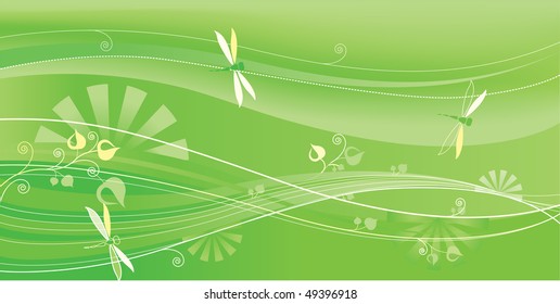 Vector illustration contains the image of Green spring structure