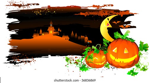 Vector illustration contains the image of halloween card