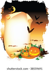Vector illustration contains the image of halloween card
