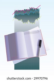 Vector illustration contains the image of  Notebook