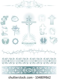 vector illustration contains the image of set vector images of religions symbol. icons and pattern