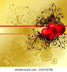 The vector illustration contains the image of valentines background