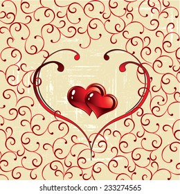 The vector illustration contains the image of valentines background