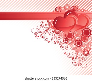 The vector illustration contains the image of valentines heart