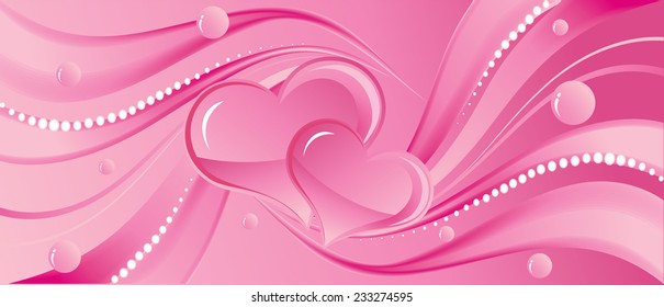 The vector illustration contains the image of valentines background