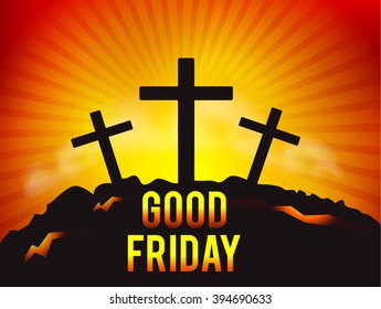 Vector illustration of contains three cross for Good Friday.