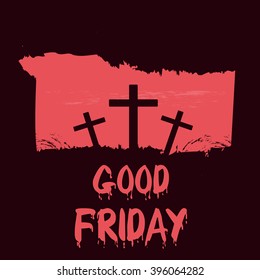 Vector illustration of contains three cross for Good Friday.