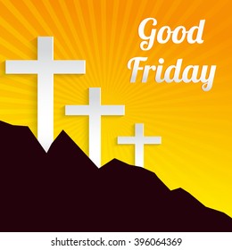 Vector illustration of contains three cross for Good Friday.