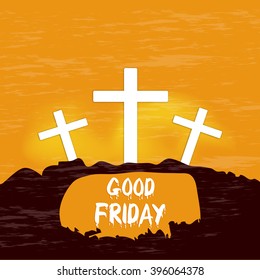 Vector illustration of contains three cross for Good Friday.
