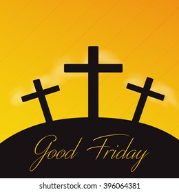 Vector illustration of contains three cross for Good Friday.