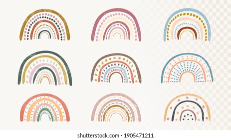 Vector illustration. Contemporary art backgrounds. Colorful rainbow. Design elements for book cover, page template, print, card, brochure, magazine, poster. Baby cute design graphic. Boho style