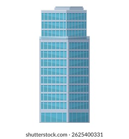 Vector illustration of a contemporary highrise office building with a clear background