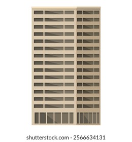 Vector illustration of a contemporary, multistory residential or office building with a flat design style