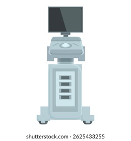 Vector illustration of a contemporary ultrasound diagnostic medical device on a white background