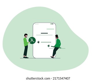  Vector illustration content creator team flat to design banners, posters, backgrounds, ...etc.