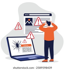 Vector illustration of content error concept. Illustration for the website, landing page, mobile app, poster, and banner. Trendy flat vector illustration