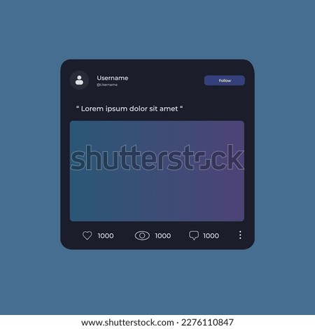 Vector Illustration content post display for mobile app. Front your page web interface.