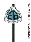 Vector illustration of the Continental Divide Trail road sign on post