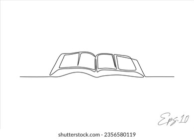 vector illustration continuous line of books