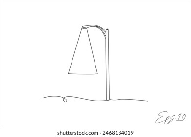 vector illustration of continuous line of street lights