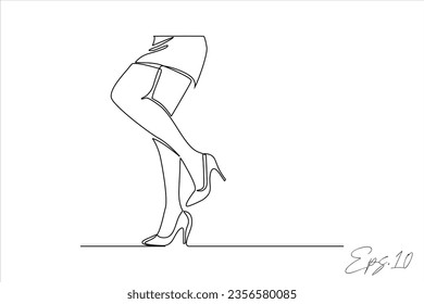  vector illustration continuous line of woman's legs