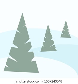 Vector illustration contour of christmas tree.
