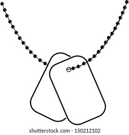 Vector illustration of contour dog tags