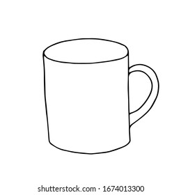 Vector Illustration Contour Empty Cup Tea Stock Vector (Royalty Free ...