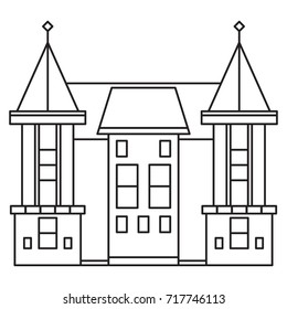 Vector illustration. Contour house.