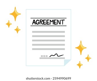 Vector illustration of a contract. Agreement.　Documents .