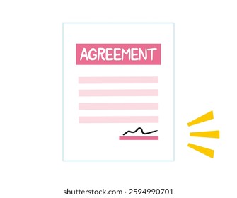 Vector illustration of a contract. Agreement.　Documents .