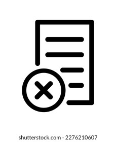 ilustración vectorial del icono de cancelación de contrato en fondo blanco