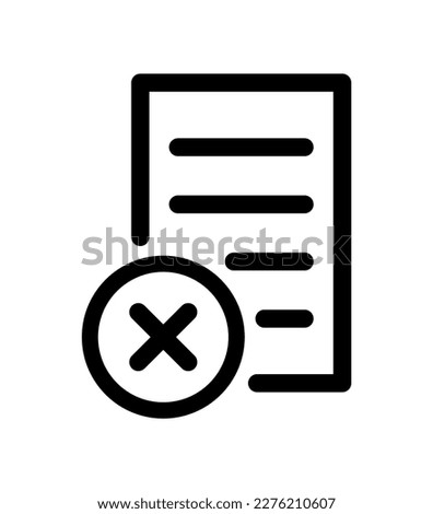 vector illustration of contract cancel icon on white background